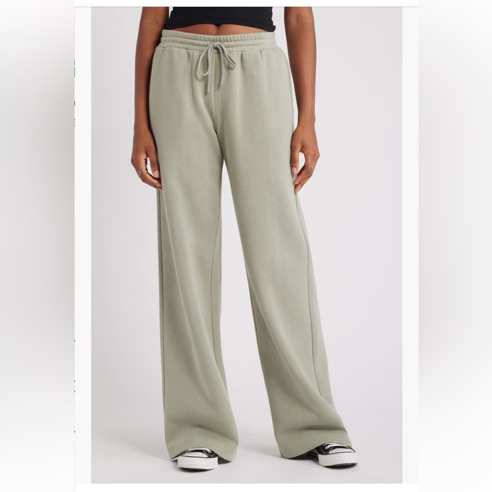 BP GREEN HALO Wide-Leg Fleece Pants XS